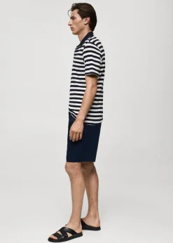 MANGO Koszulki|Koszulki Polo*Koszulka polo regular fit z bawełnianej piki w paski