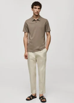 MANGO Koszulki|Koszulki Polo*Koszulka polo slim fit z bawełnianej piki z teksturą