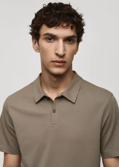 MANGO Koszulki|Koszulki Polo*Koszulka polo slim fit z bawełnianej piki z teksturą