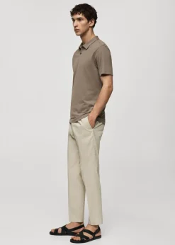 MANGO Koszulki|Koszulki Polo*Koszulka polo slim fit z bawełnianej piki z teksturą
