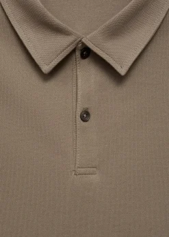 MANGO Koszulki|Koszulki Polo*Koszulka polo slim fit z bawełnianej piki z teksturą