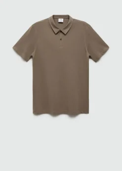 MANGO Koszulki|Koszulki Polo*Koszulka polo slim fit z bawełnianej piki z teksturą
