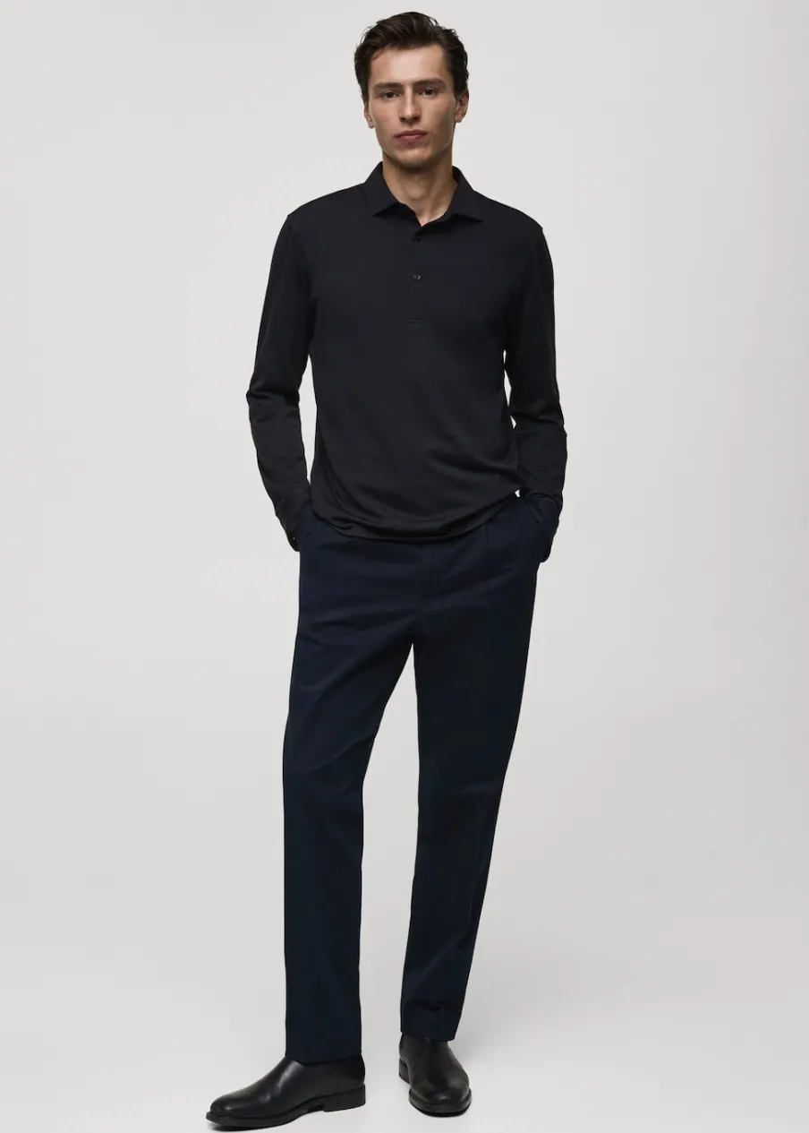 MANGO Koszulki Polo*Koszulka polo wełniana regular fit