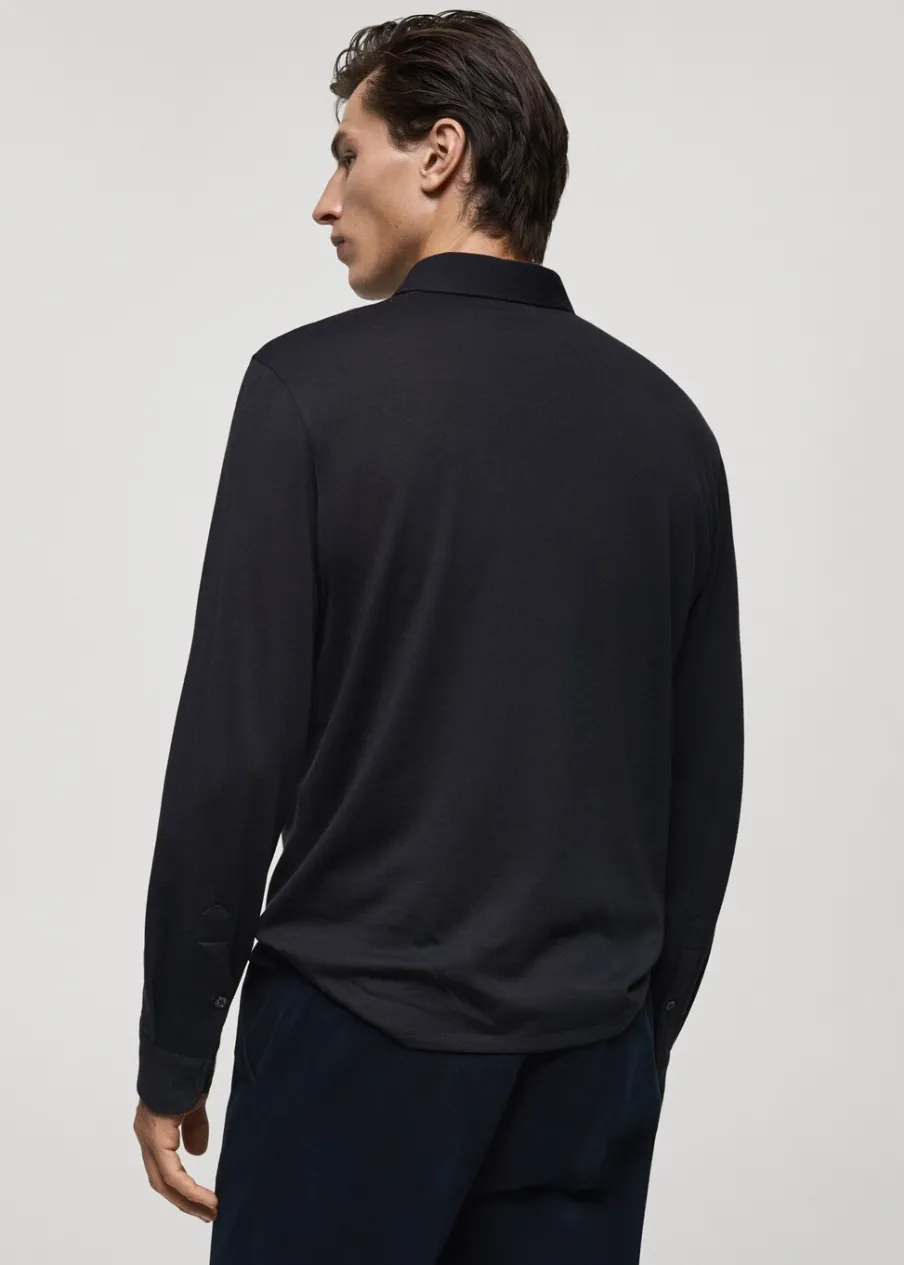 MANGO Koszulki Polo*Koszulka polo wełniana regular fit