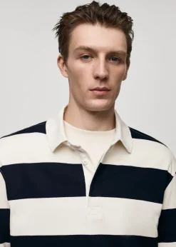 MANGO Bluzy|Koszulki Polo*Koszulka polo z 100% bawełny w paski regular fit