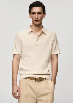 MANGO Kardigany I Swetry|Koszulki Polo*Koszulka polo z 100% bawełny z drobną teksturą