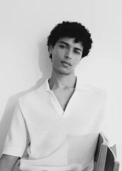 MANGO Kardigany I Swetry|Koszulki Polo*Koszulka polo z ażurowej bawełny