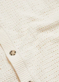 MANGO Kardigany I Swetry|Koszulki Polo*Koszulka polo z ażurowej dzianiny z guzikami