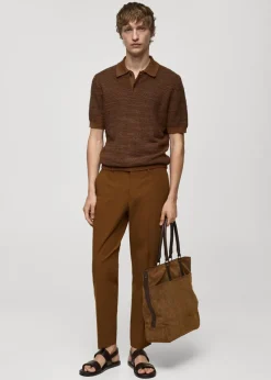 MANGO Kardigany I Swetry|Koszulki Polo*Koszulka polo z bawełnianej dzianiny z teksturą