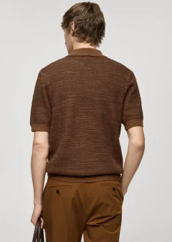 MANGO Kardigany I Swetry|Koszulki Polo*Koszulka polo z bawełnianej dzianiny z teksturą