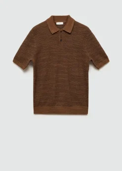 MANGO Kardigany I Swetry|Koszulki Polo*Koszulka polo z bawełnianej dzianiny z teksturą