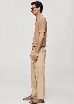 MANGO Kardigany I Swetry|Koszulki Polo*Koszulka polo z bawełnianej dzianiny z warkoczami