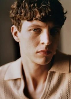 MANGO Kardigany I Swetry|Koszulki Polo*Koszulka polo z bawełnianej dzianiny z warkoczami