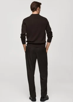 MANGO Kardigany I Swetry|Koszulki Polo*Koszulka polo z cienkiej prążkowanej dzianiny z bawełny