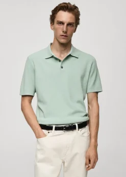 MANGO Kardigany I Swetry|Koszulki Polo*Koszulka polo z cienkiej dzianiny z teksturą