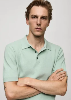 MANGO Kardigany I Swetry|Koszulki Polo*Koszulka polo z cienkiej dzianiny z teksturą