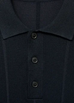 MANGO Kardigany I Swetry|Koszulki Polo*Koszulka polo z cienkiej prążkowanej dzianiny