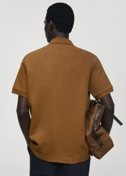 MANGO Koszulki|Koszulki Polo*Koszulka polo z cienkiej prążkowanej dzianiny