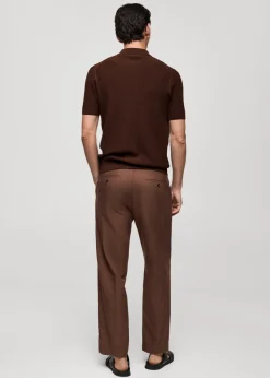 MANGO Kardigany I Swetry|Koszulki Polo*Koszulka polo z cienkiej prążkowanej dzianiny z guzikami