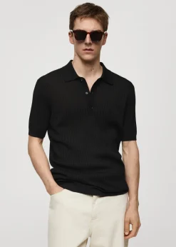 MANGO Kardigany I Swetry|Koszulki Polo*Koszulka polo z dzianiny bawełnianej