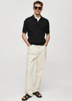 MANGO Kardigany I Swetry|Koszulki Polo*Koszulka polo z dzianiny bawełnianej