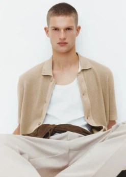 MANGO Koszulki Polo*Koszulka polo z dzianiny z mikroteksturą i zapięciem na guziki