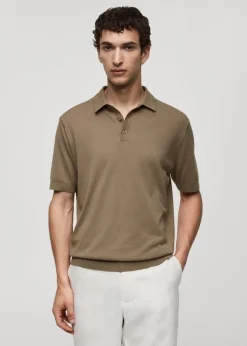 MANGO Kardigany I Swetry|Koszulki Polo*Koszulka polo z dzianiny z 100% bawełny
