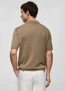 MANGO Kardigany I Swetry|Koszulki Polo*Koszulka polo z dzianiny z 100% bawełny