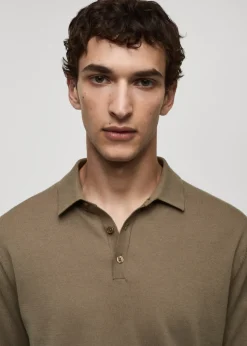 MANGO Kardigany I Swetry|Koszulki Polo*Koszulka polo z dzianiny z 100% bawełny