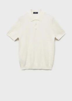 MANGO Koszulki Polo*Koszulka polo z dzianiny z warkoczami z 100% bawełny