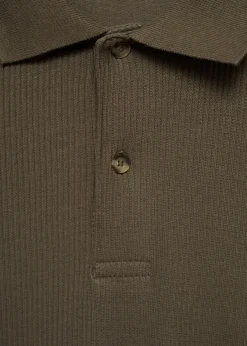 MANGO Koszulki|Koszulki Polo*Koszulka polo z prążkowanej dzianiny bawełnianej