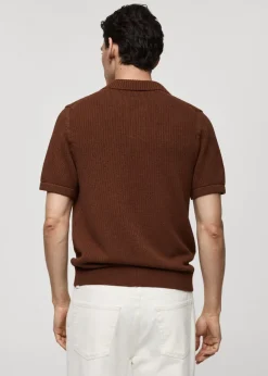 MANGO Kardigany I Swetry|Koszulki Polo*Koszulka polo z prążkowanej dzianiny