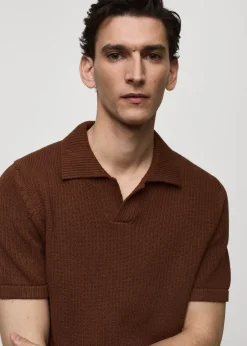 MANGO Kardigany I Swetry|Koszulki Polo*Koszulka polo z prążkowanej dzianiny