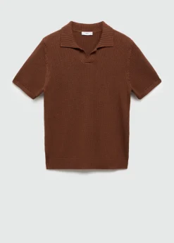 MANGO Kardigany I Swetry|Koszulki Polo*Koszulka polo z prążkowanej dzianiny