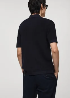 MANGO Koszulki Polo*Koszulka polo z teksturowanej dzianiny z 100% bawełny