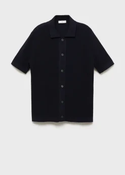 MANGO Koszulki Polo*Koszulka polo z teksturowanej dzianiny z 100% bawełny