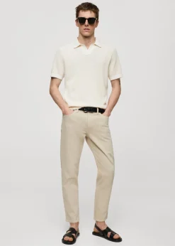 MANGO Koszulki Polo*Koszulka polo z teksturowanej dzianiny