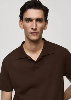 MANGO Kardigany I Swetry|Koszulki Polo*Koszulka polo z teksturowanej dzianiny bawełnianej