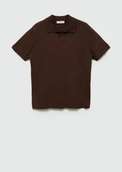 MANGO Kardigany I Swetry|Koszulki Polo*Koszulka polo z teksturowanej dzianiny bawełnianej