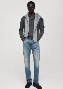 MANGO Kardigany I Swetry|Koszulki Polo*Koszulka polo z wełnianej melanżowej dzianiny