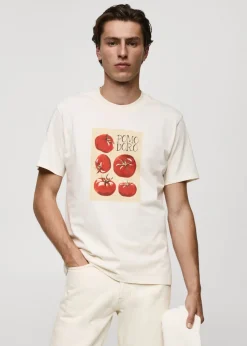 MANGO Koszulki*Koszulka regular fit bawełniana z nadrukiem