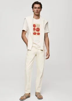 MANGO Koszulki*Koszulka regular fit bawełniana z nadrukiem