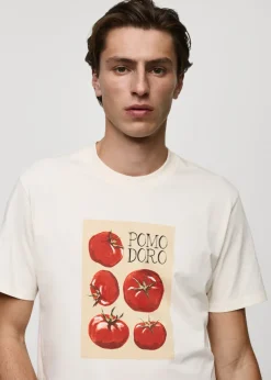 MANGO Koszulki*Koszulka regular fit bawełniana z nadrukiem