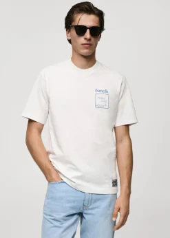 MANGO Koszulki*Koszulka regular fit bawełniana z nadrukiem