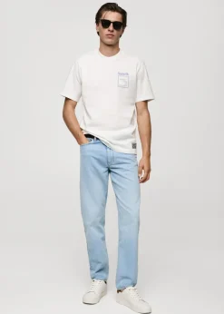 MANGO Koszulki*Koszulka regular fit bawełniana z nadrukiem