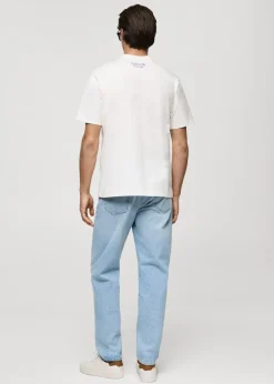 MANGO Koszulki*Koszulka regular fit bawełniana z nadrukiem