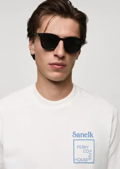 MANGO Koszulki*Koszulka regular fit bawełniana z nadrukiem