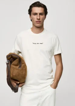 MANGO Koszulki*Koszulka regular fit bawełniana z nadrukiem