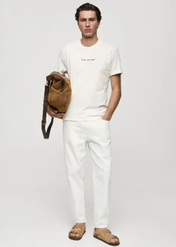 MANGO Koszulki*Koszulka regular fit bawełniana z nadrukiem