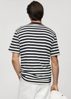 MANGO Koszulki*Koszulka regular fit z 100% bawełny w paski